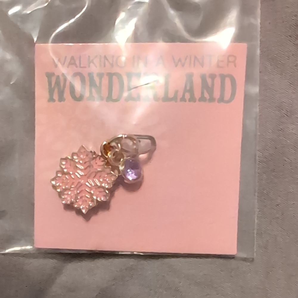 *NEW Listing* Wonderland Pink Snowflake Charm USB-C cover